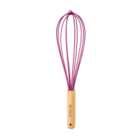Large Whisk Wooden Handle Silicone Head in Plum Rice DK